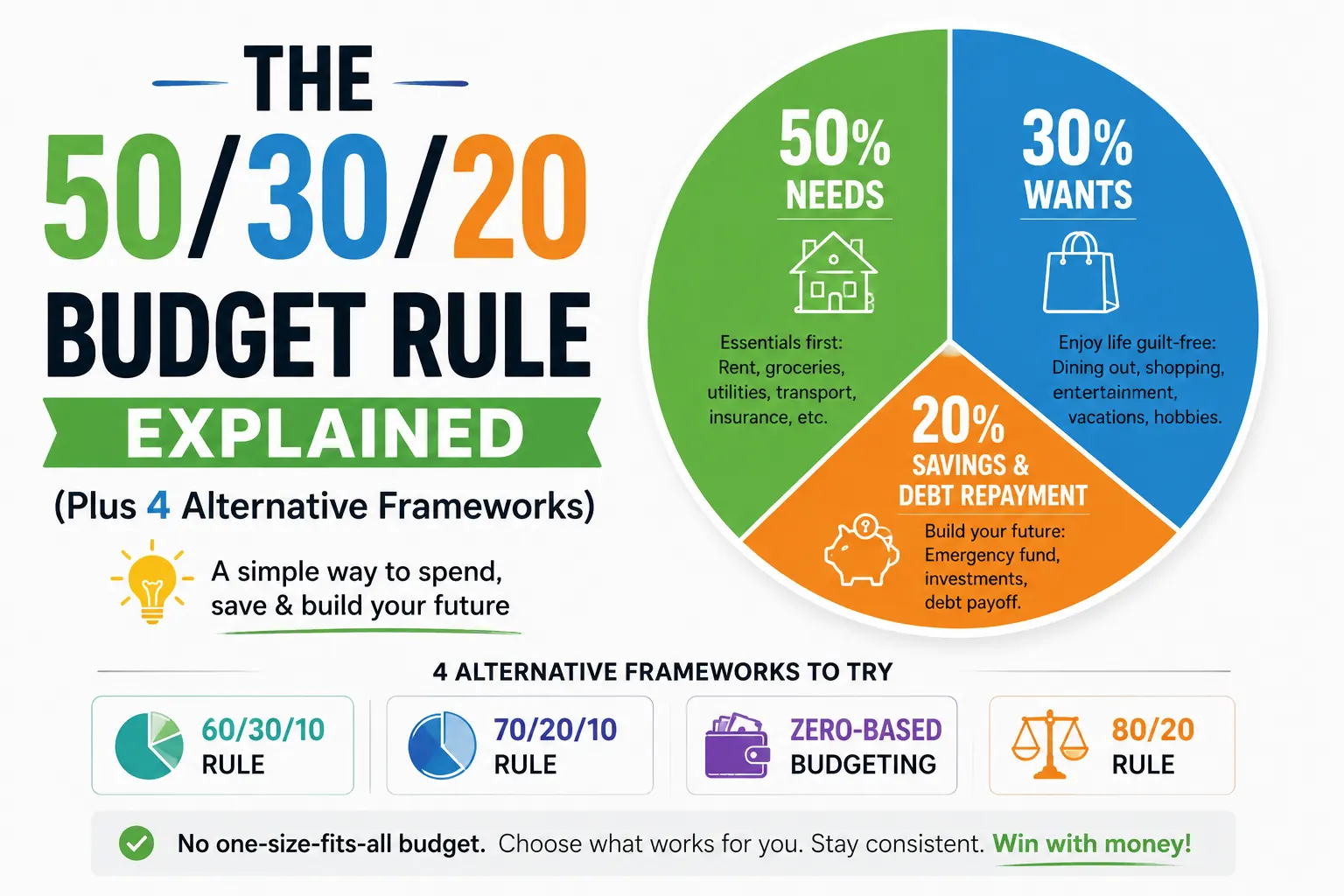 The 50/30/20 Budget Rule Explained (Plus 4 Alternative Frameworks)