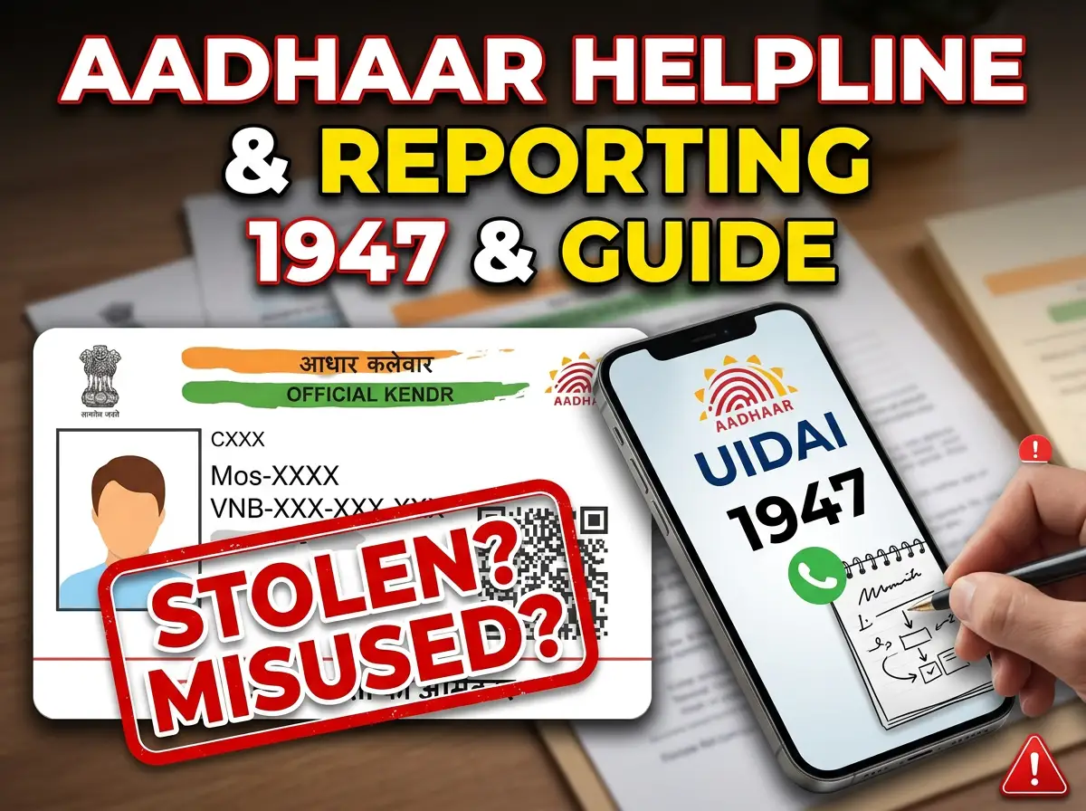 Aadhaar Helpline & How to Report Aadhaar Theft or Misuse.