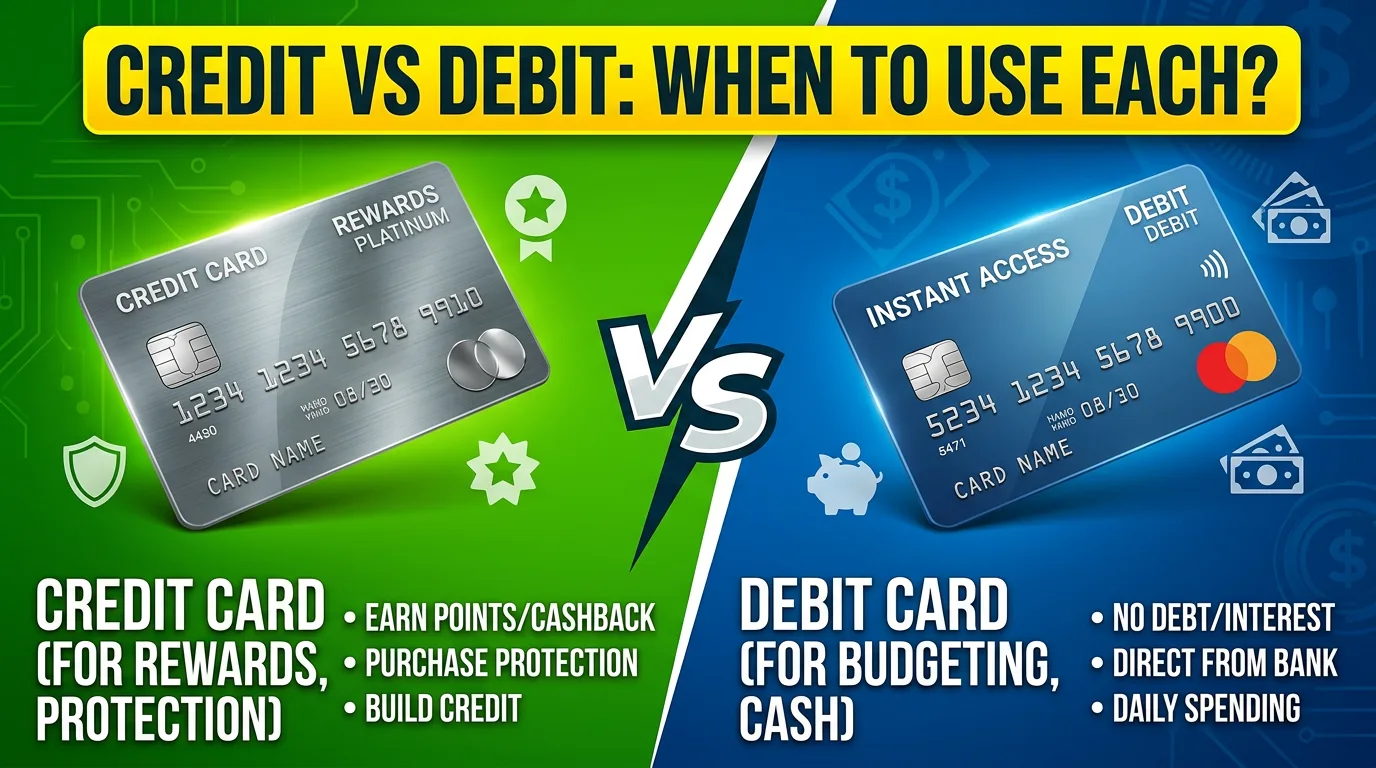 Credit Card vs. Debit Card: When to Use Each One