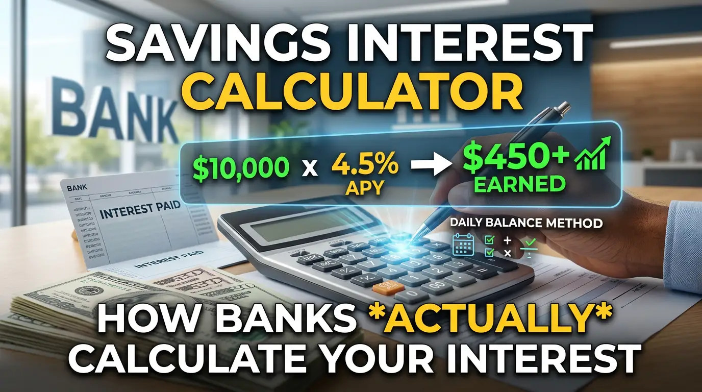 Savings Account Interest Calculator: How Banks Actually Calculate Your Interest