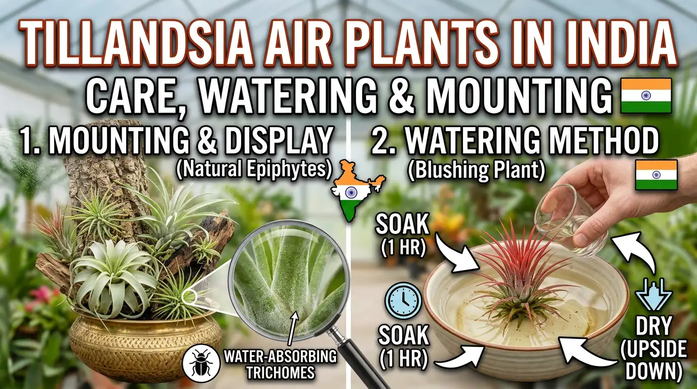 Tillandsia Air Plants in India: Care, Watering & Mounting